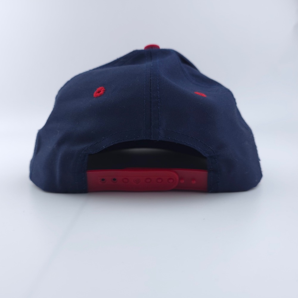 Vintage MLB Atlanta Braves Hat Youth OSFA Navy Blue Red Snapback Cap Clark Sport - Picture 4 of 8